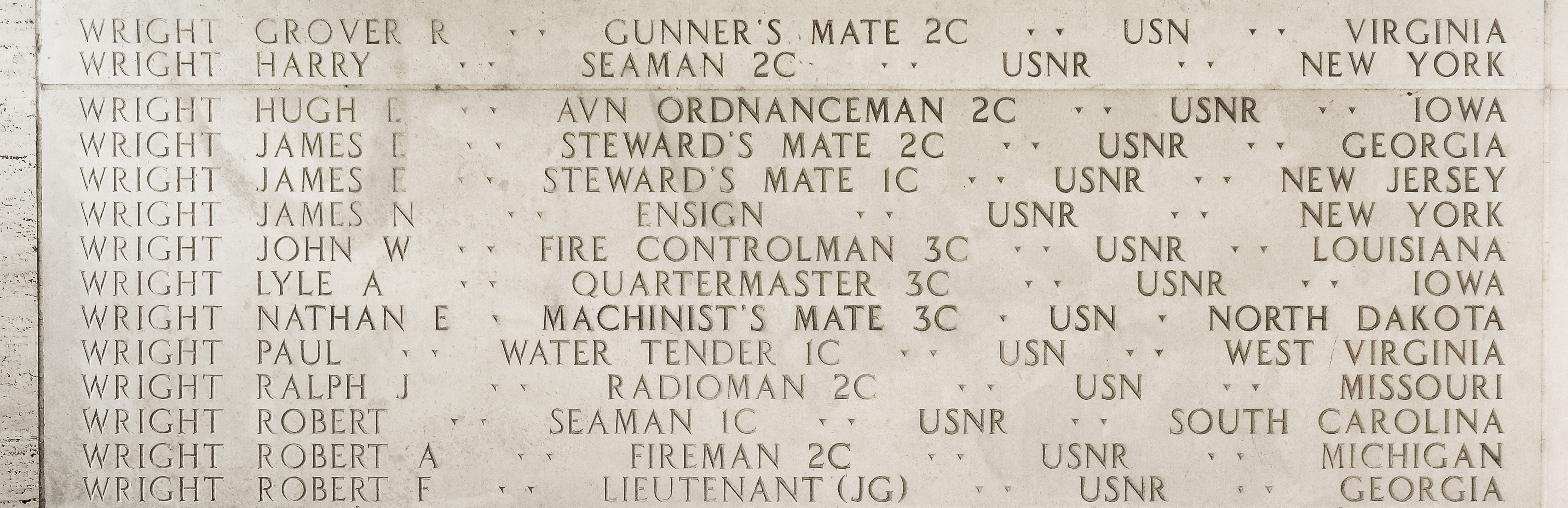 Robert A. Wright, Fireman Second Class